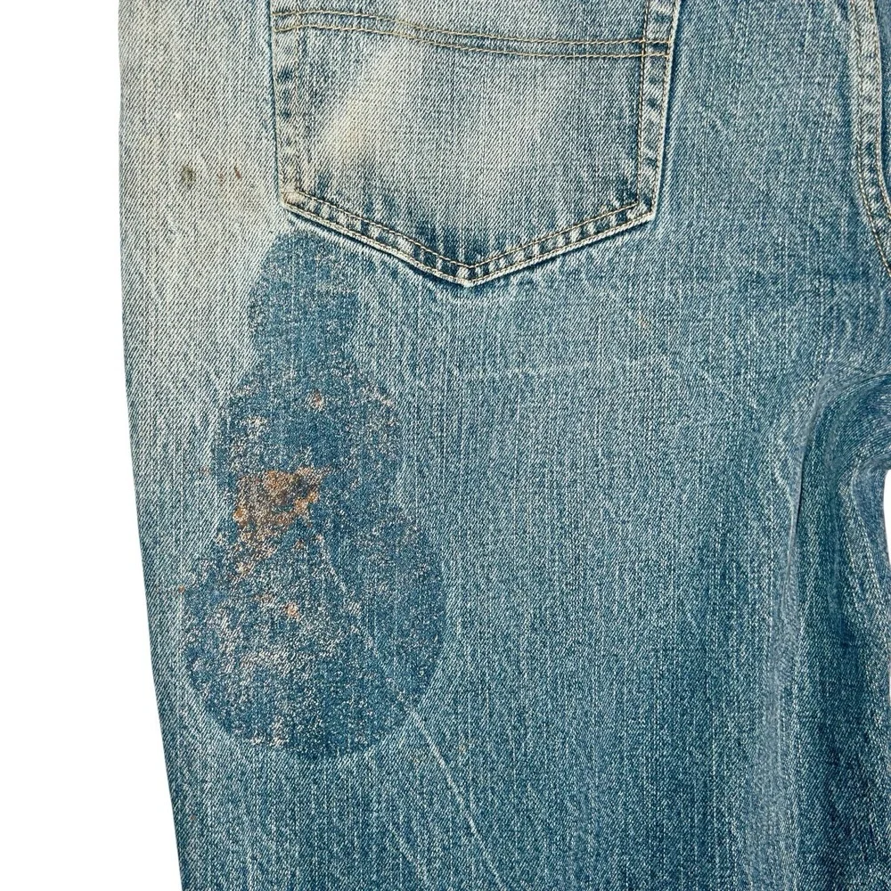 Vintage Reverb Wide Leg‎ Baggy Jeans Mens 38x34 Paint Splatter Stains Distressed